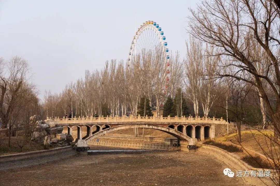 龙潭中湖，没了水，留下了一片干枯的地